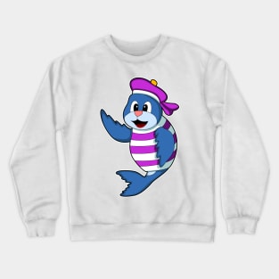 Seal as Sailor with Hat Crewneck Sweatshirt